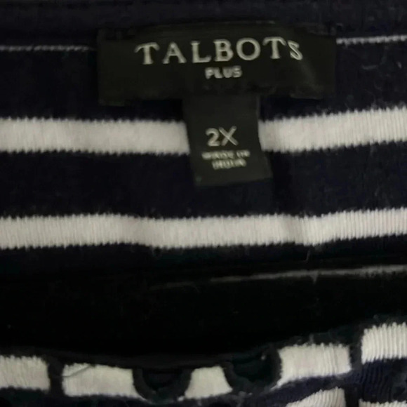 Talbots EMBROIDERED YOKE SHIFT DRESS - STRIPE size 2X - Picture 4 of 5